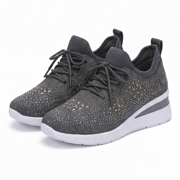 Stellara™ – Rhinestone Wedge Sneakers for Women