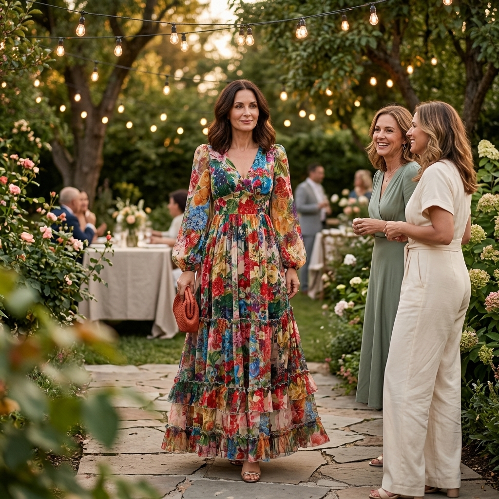 Floressa™ – Tiered Floral Maxi Dress with Lantern Sleeves