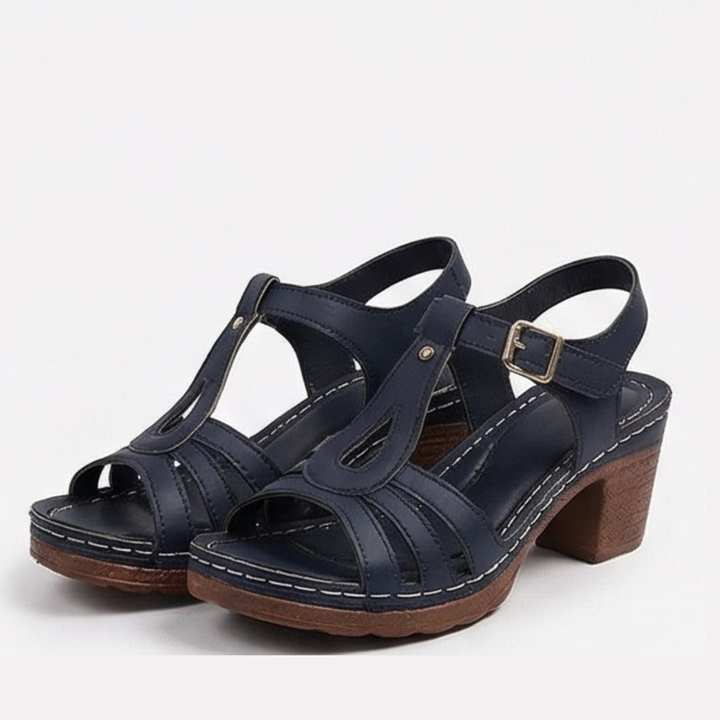 Solara™ – Roman Cutout Block Heel Sandals