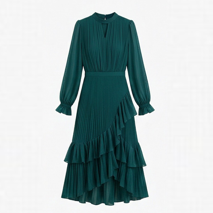 Keyfa™ – Pleated Ruffle Midi Dress