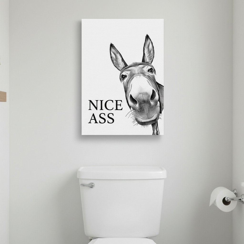 Gigglery™ – Funny Donkey Bathroom Wall Art