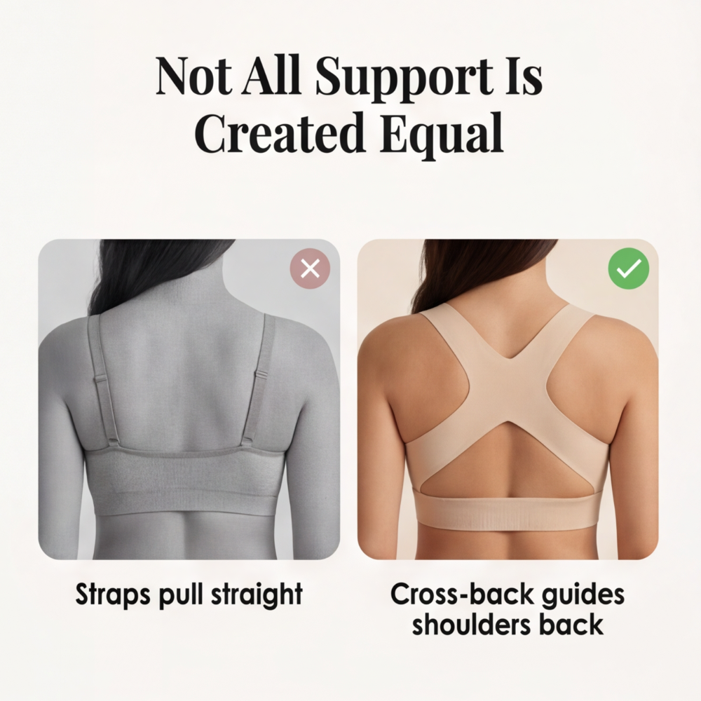 PosturaBella™ - Cross-Back Wireless Support Bra