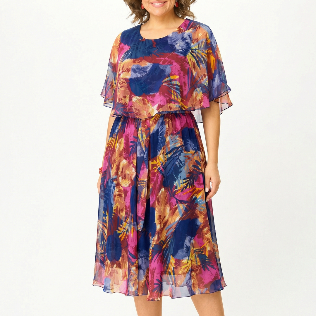Floressa™ Flowy Lined Chiffon Midi Dress