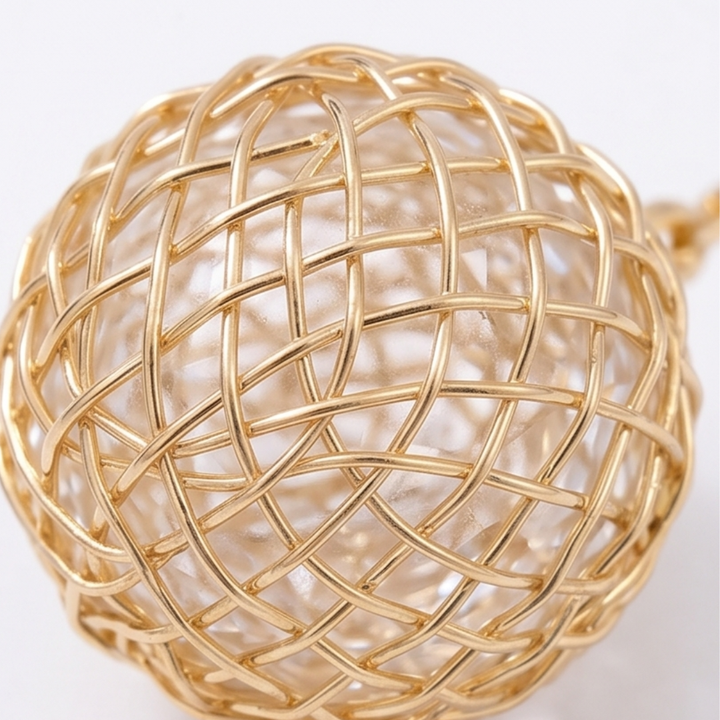 Lunavia™ – Woven Gold Crystal Drop Earrings