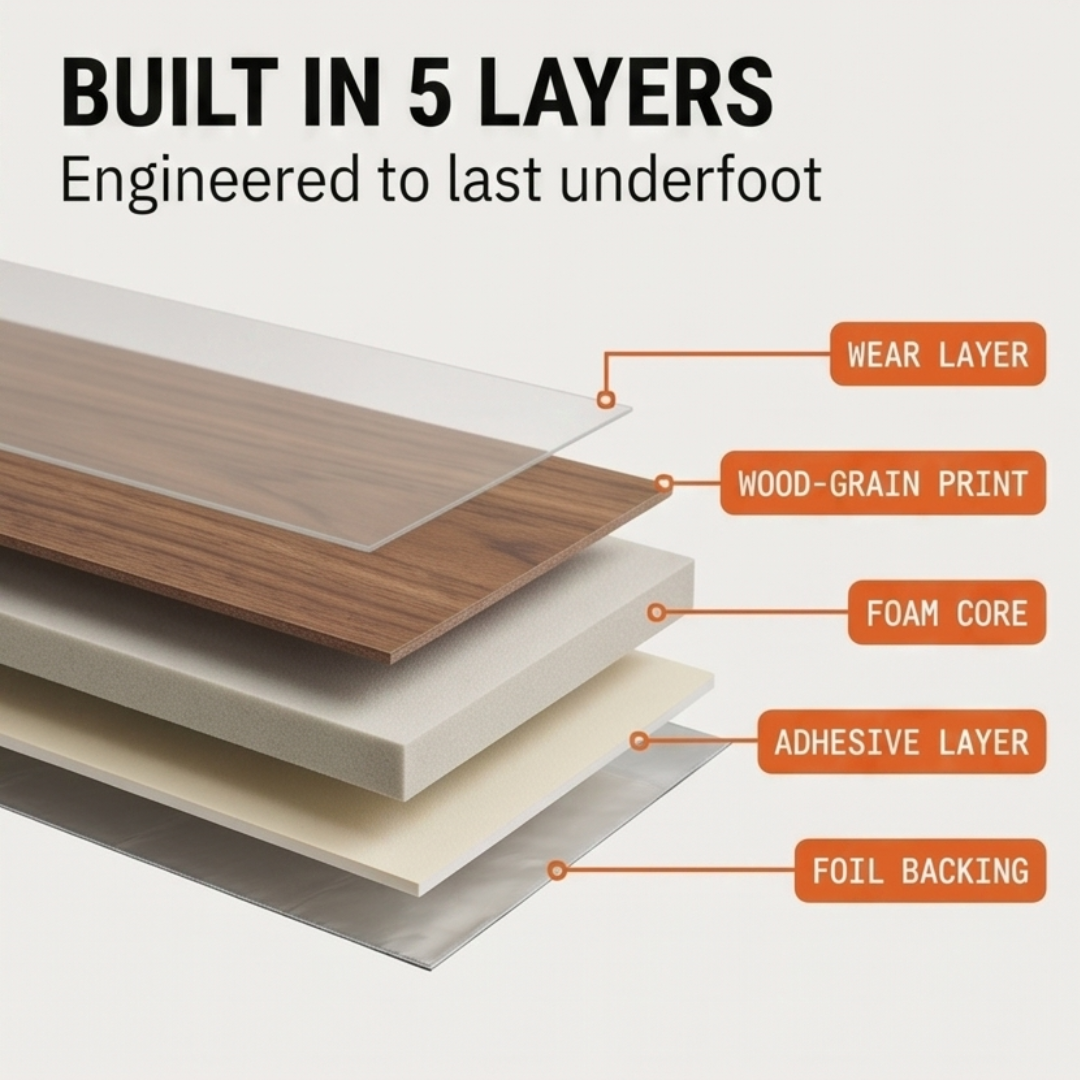 Plankly™ – Waterproof Wood-Grain Floor Roll