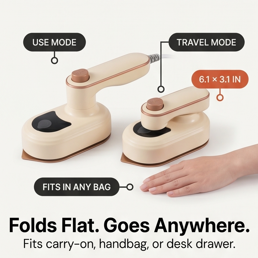 Steamly™ Portable Rotating Steam Iron for Travel
