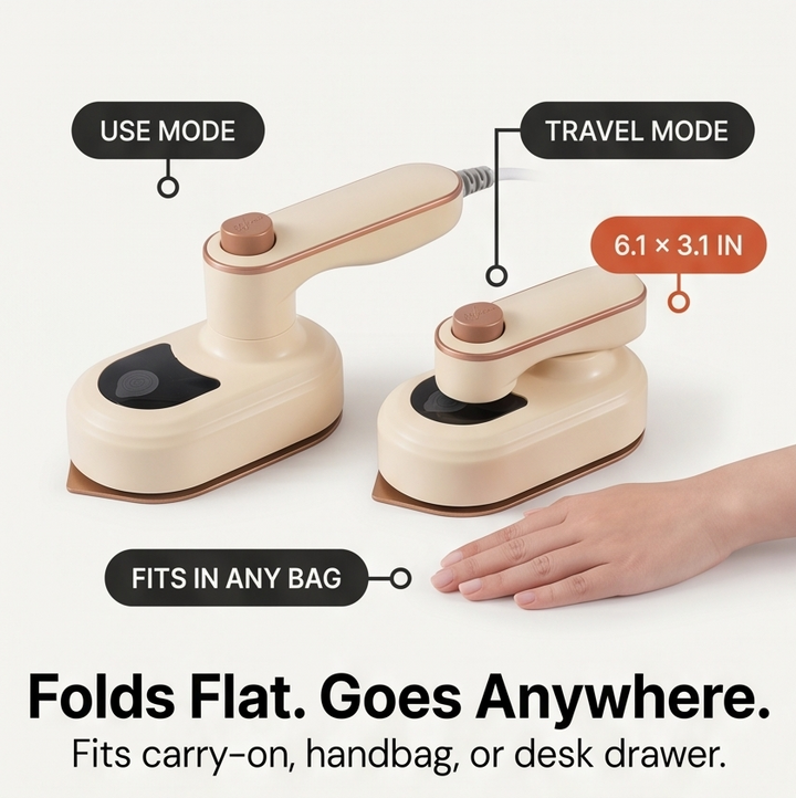 Steamly™ Portable Rotating Steam Iron for Travel