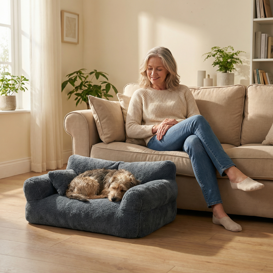 Pawluna™ – Plush Pet Sofa with Washable Cover