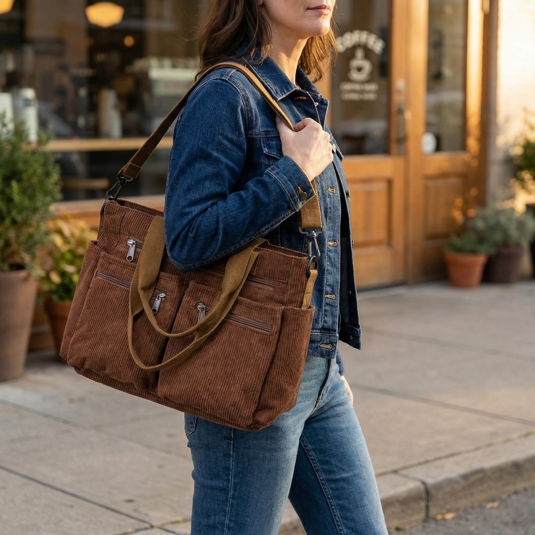 Cordova™ Multi Pocket Corduroy Shoulder Bag