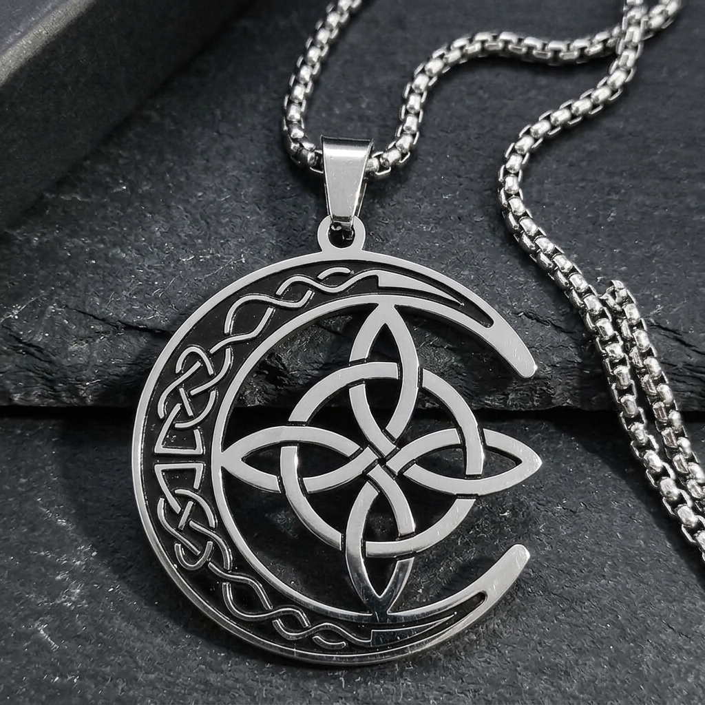 Lunara™ – Celtic Moon and Knot Pendant