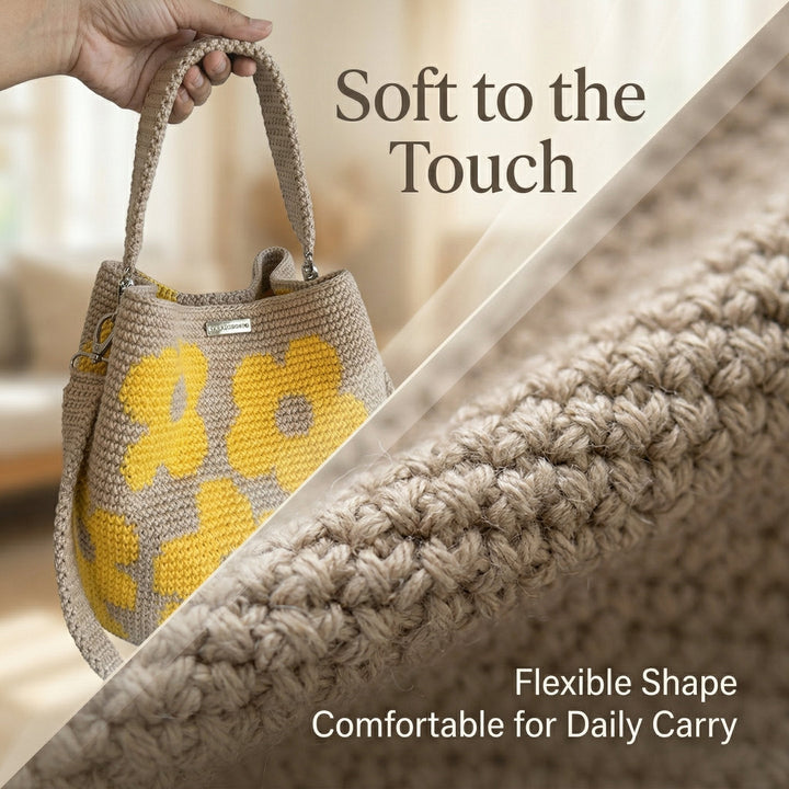 Bloomara™ – Handmade Crochet Flower Tote Bag
