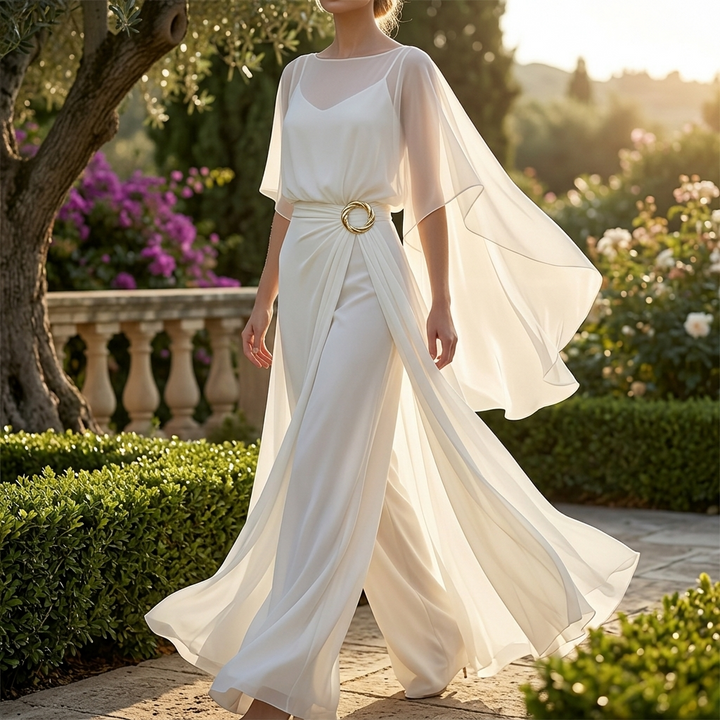 Velaire™ – Cape Sleeve Top and Wrap Pants Set
