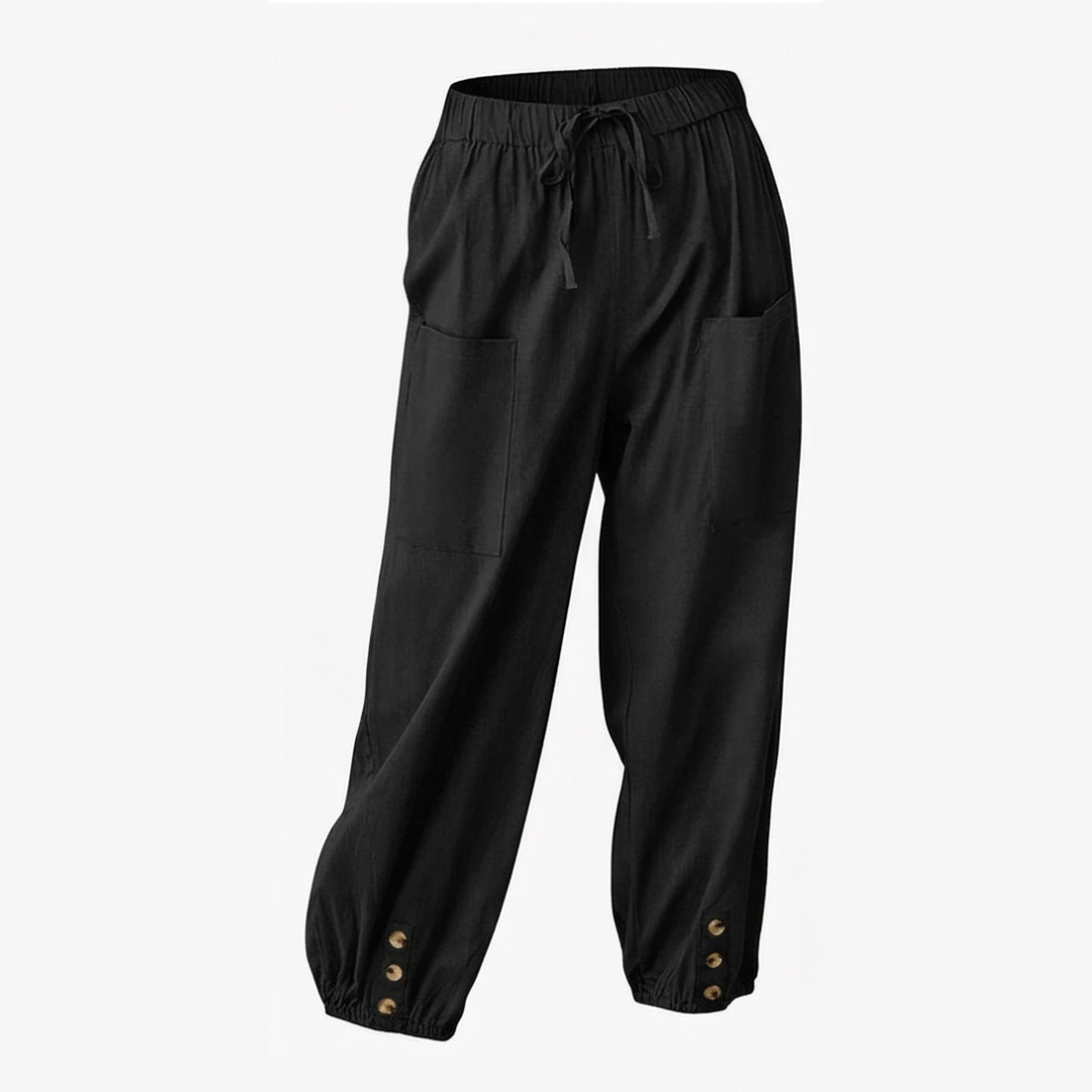 Brezia™ – Relaxed Fit Cotton Linen Capris