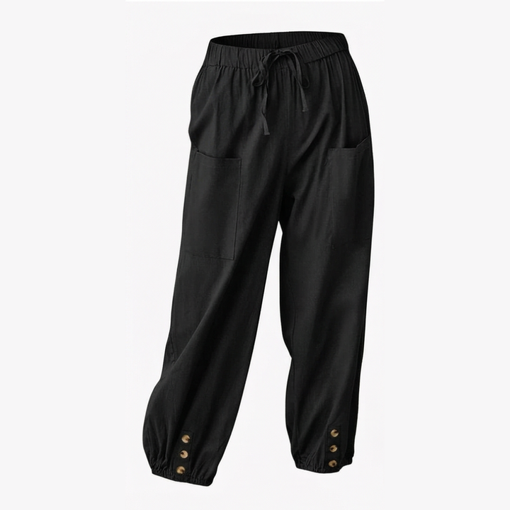 Brezia™ – Relaxed Fit Cotton Linen Capris