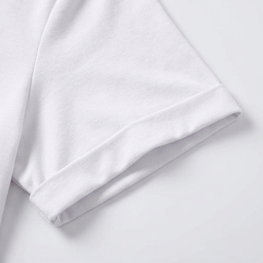 Lunavia™ – Soft V-Neck Tee with Rolled Cuffs