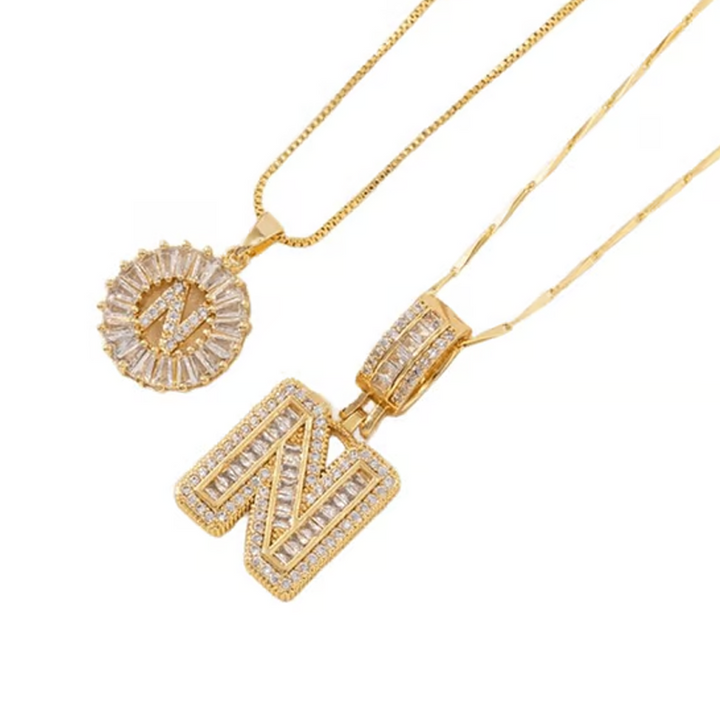 Luneria™ - Two-Piece Initial Pendant Necklace Set