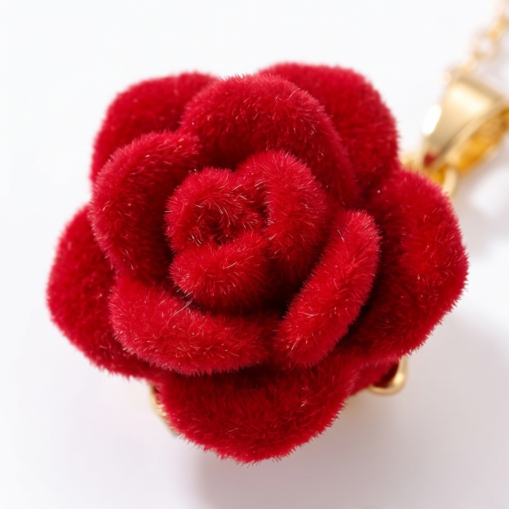 Florevia™ – Velvet Rose Pendant Necklace