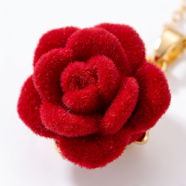 Florevia™ – Velvet Rose Pendant Necklace