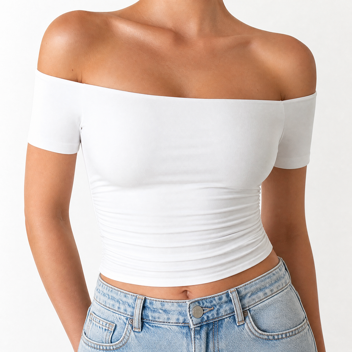 Velora™ – Off-Shoulder Slim Fit Top