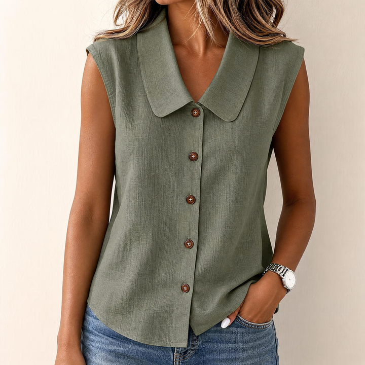 Linora™ – Breezy Collared Summer Top