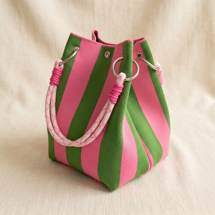 Sundara™ – Striped Knit Bucket Bag for Everyday Style
