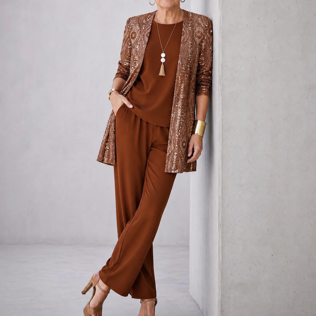 Trielle™ - Elegant 3-Piece Pantsuit Set for Occasions