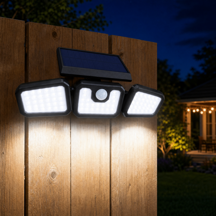 Northwall™ – 3-Head Solar Wall Light with Motion Sensor