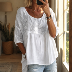 Floralé™ – Embroidered Floral Peplum Blouse
