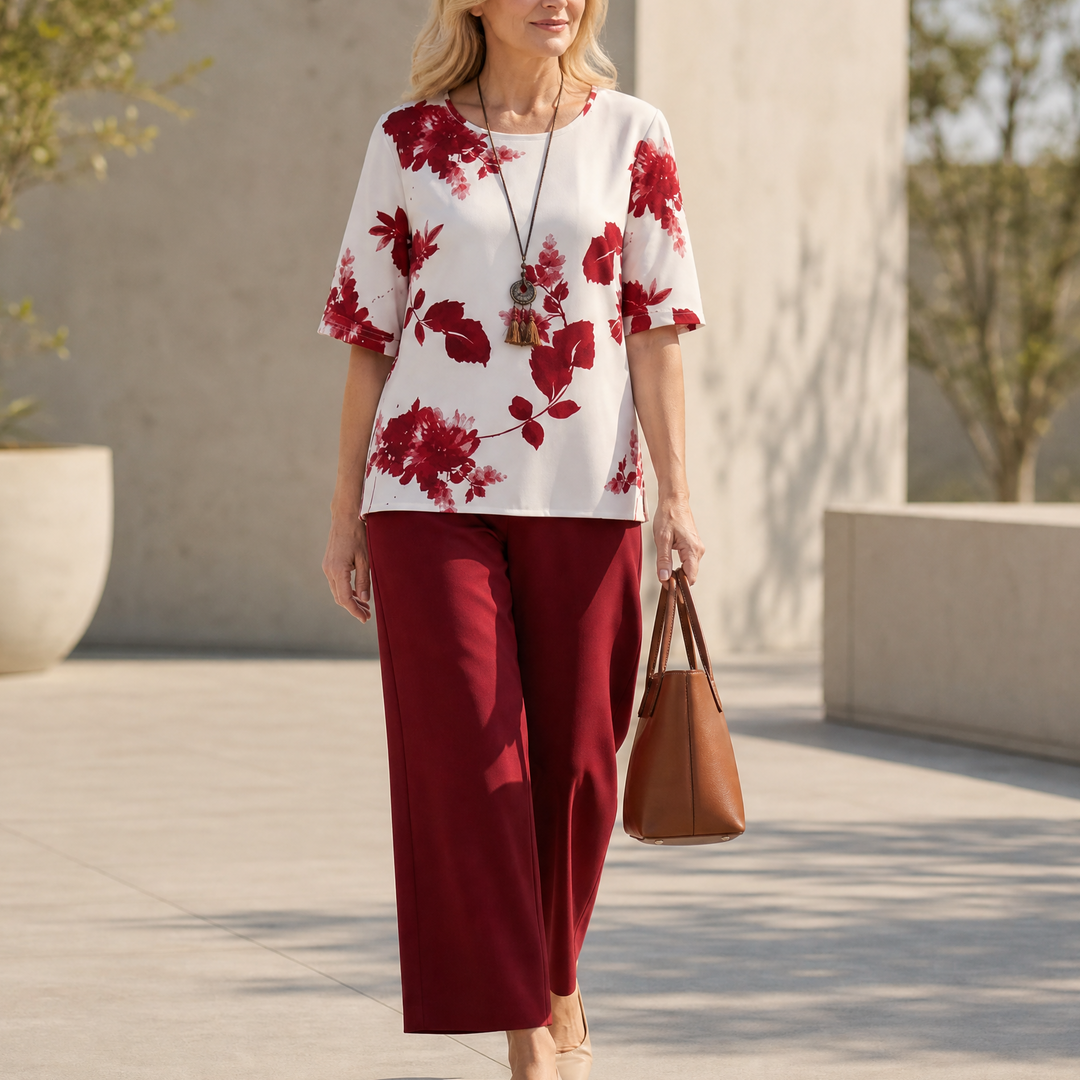 Avery™ Floral Top & Wide-Leg Pants Set
