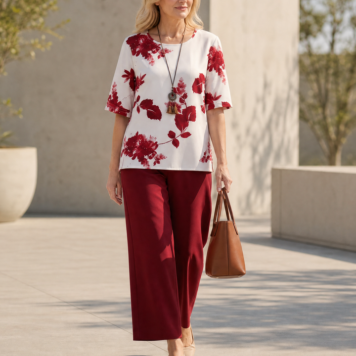 Avery™ Floral Top & Wide-Leg Pants Set