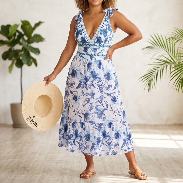 Solveya™ – Floral One-Piece Swimsuit with Matching Cover-Up Skirt