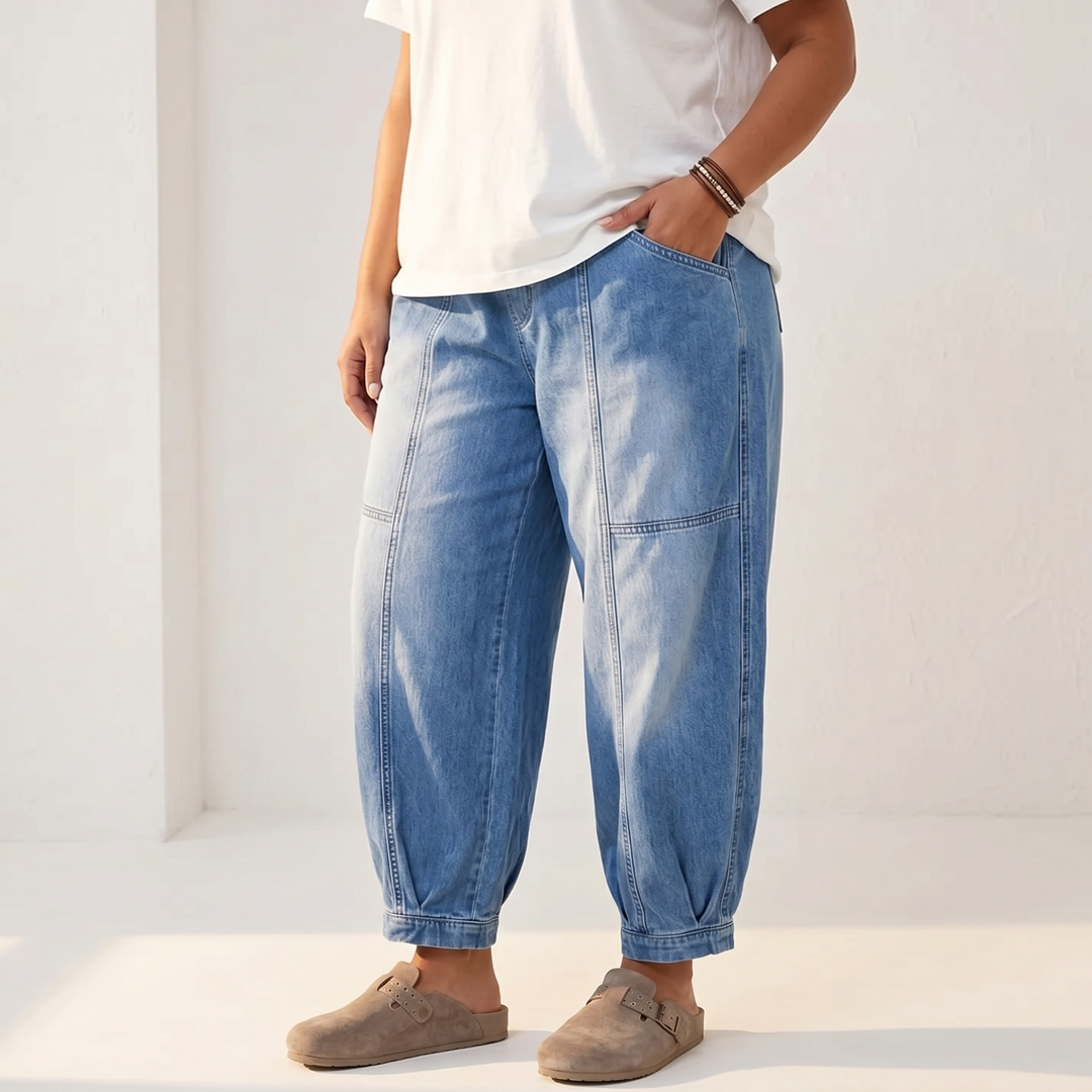 Loméa™ – Relaxed Elastic Waist Denim Trousers