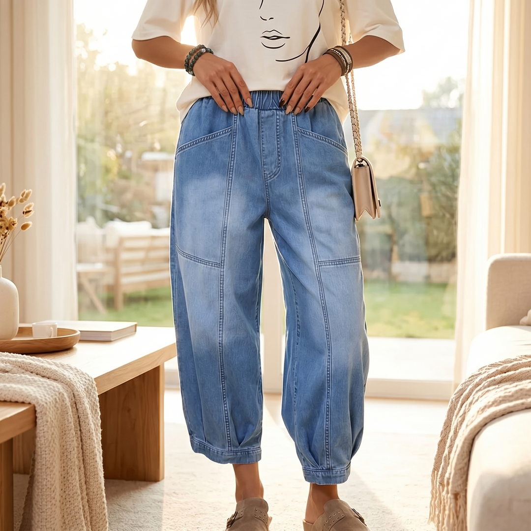 Loméa™ – Relaxed Elastic Waist Denim Trousers