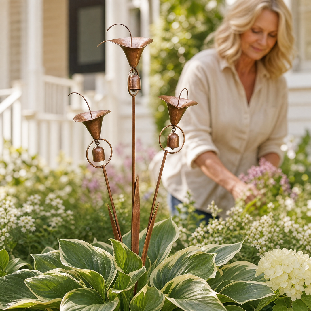 Lyralea™ – Calla Lily Garden Stake with Bell Chimes
