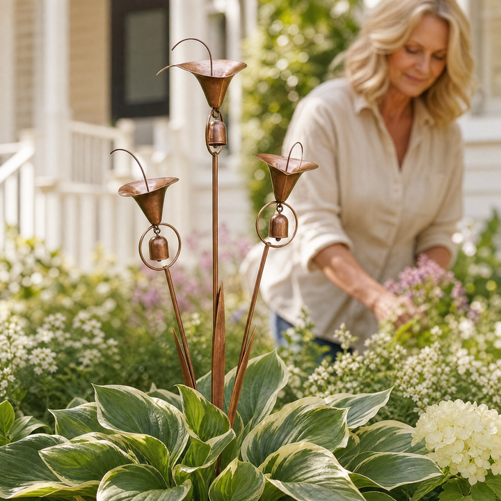 Lyralea™ – Calla Lily Garden Stake with Bell Chimes