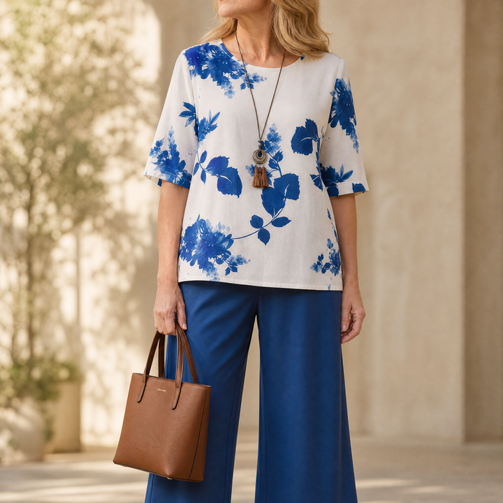 Avery™ Floral Top & Wide-Leg Pants Set