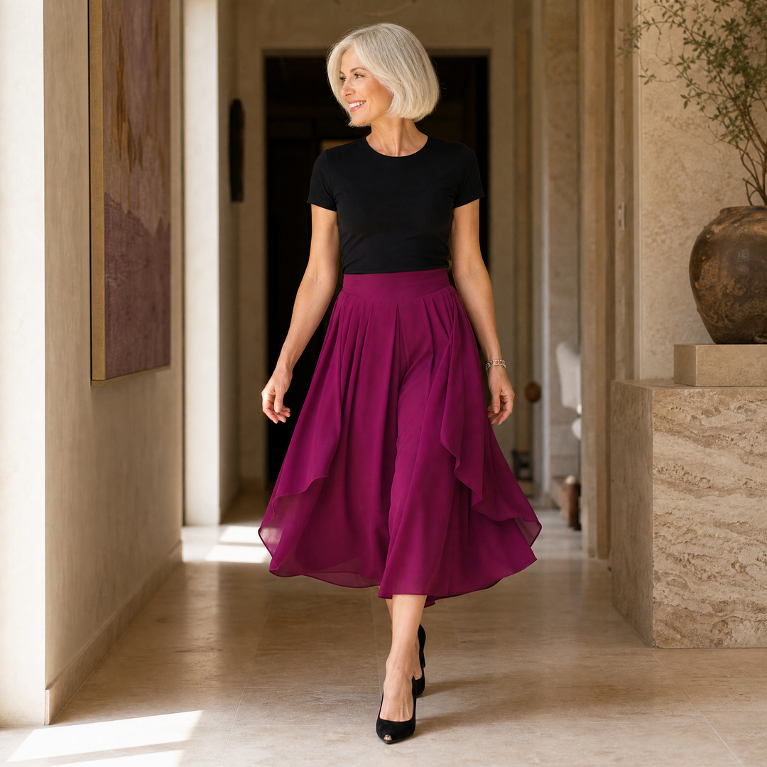 Sevella™ – High-Waist Culottes with Skirt Drape