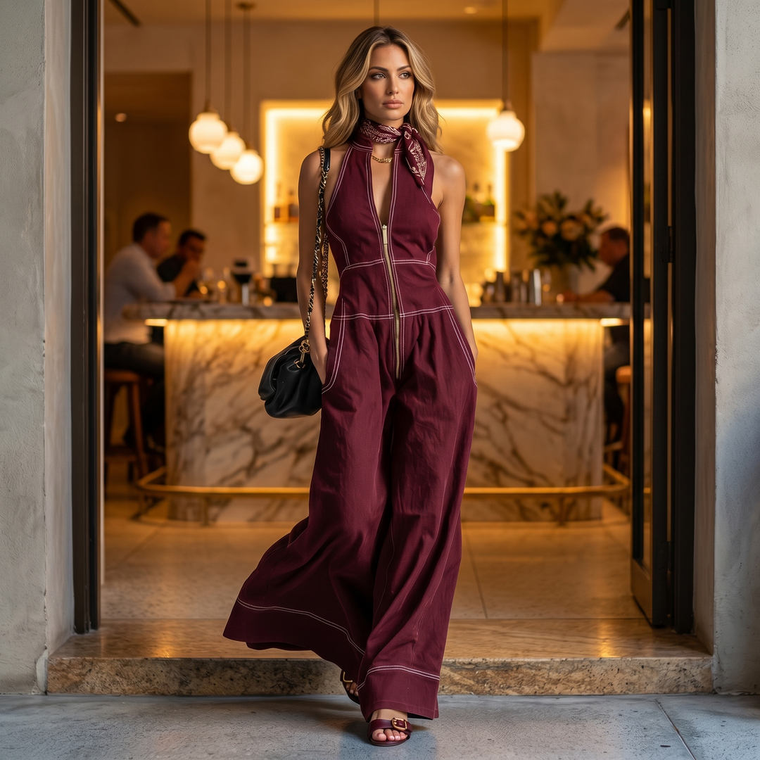 Lunelle™ – Sculpted Halter Jumpsuit
