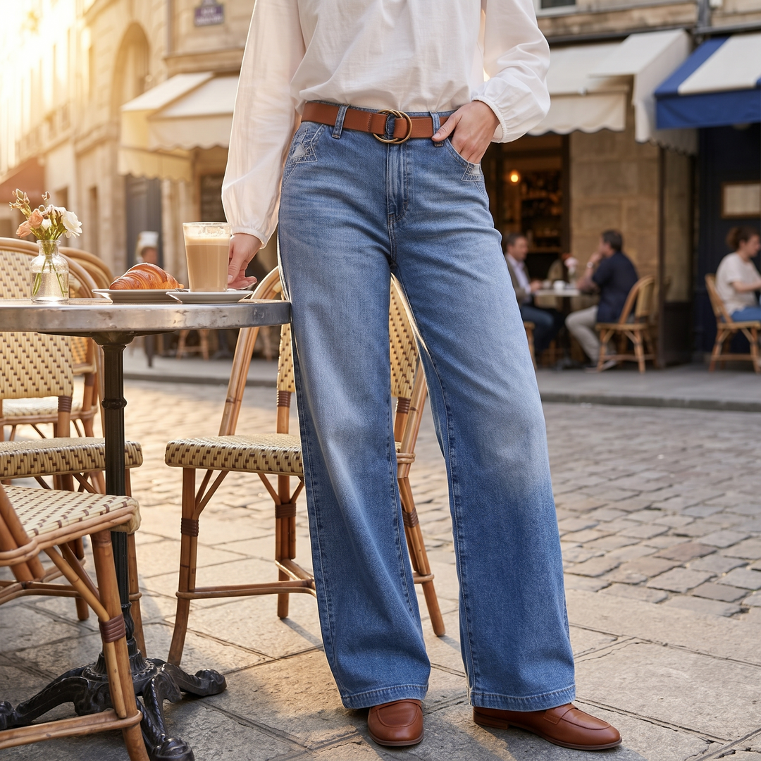 Luvenza™ - Vintage Wide-Leg Flare Jeans for Effortless Style