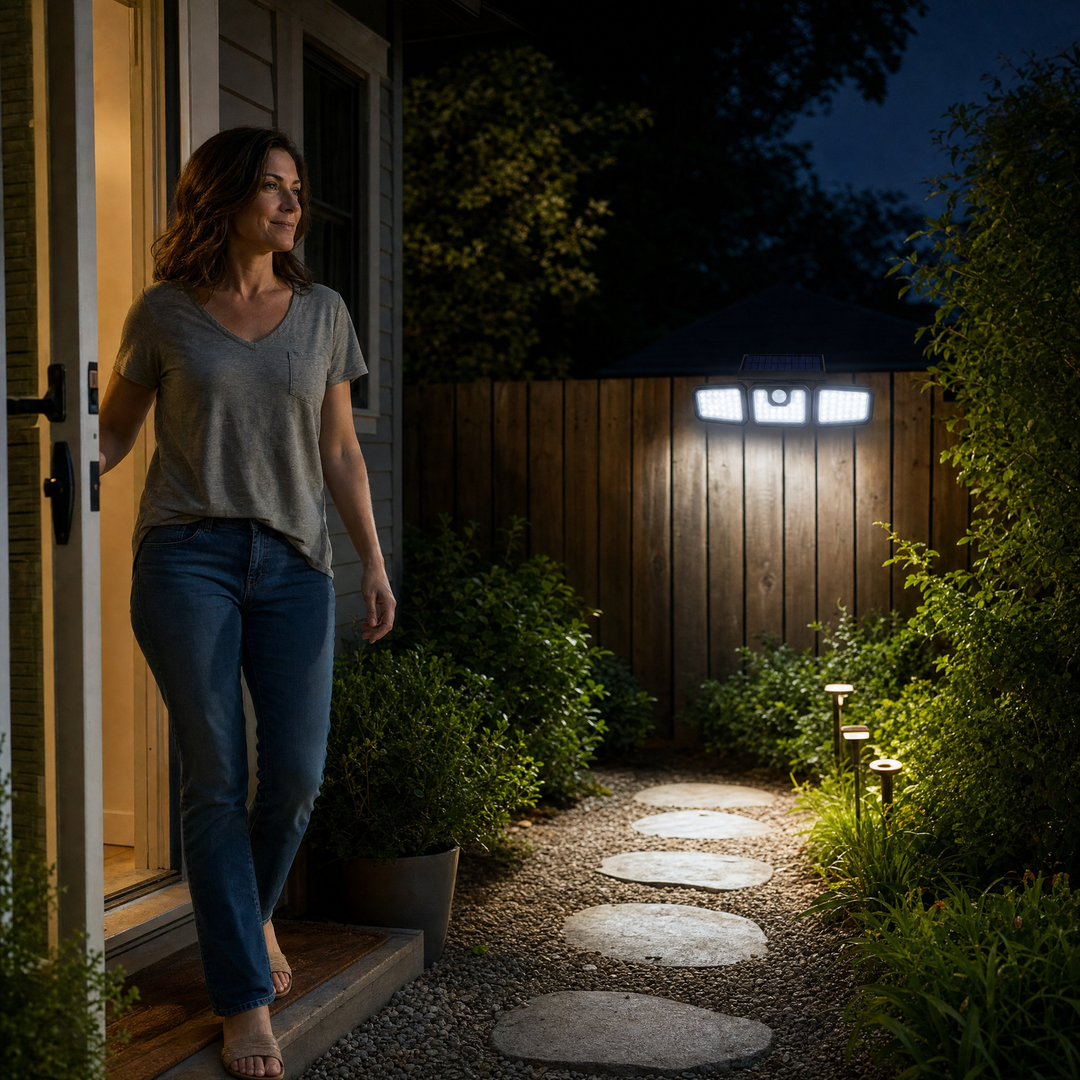 Northwall™ – 3-Head Solar Wall Light with Motion Sensor