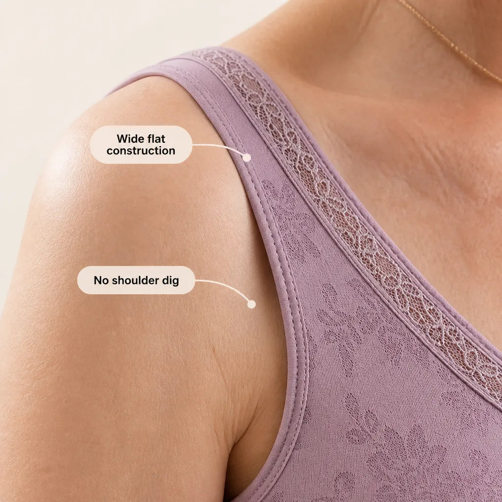 Aluvelle – Wireless Lift Bra with Breathable Mesh & Lace V-Neck