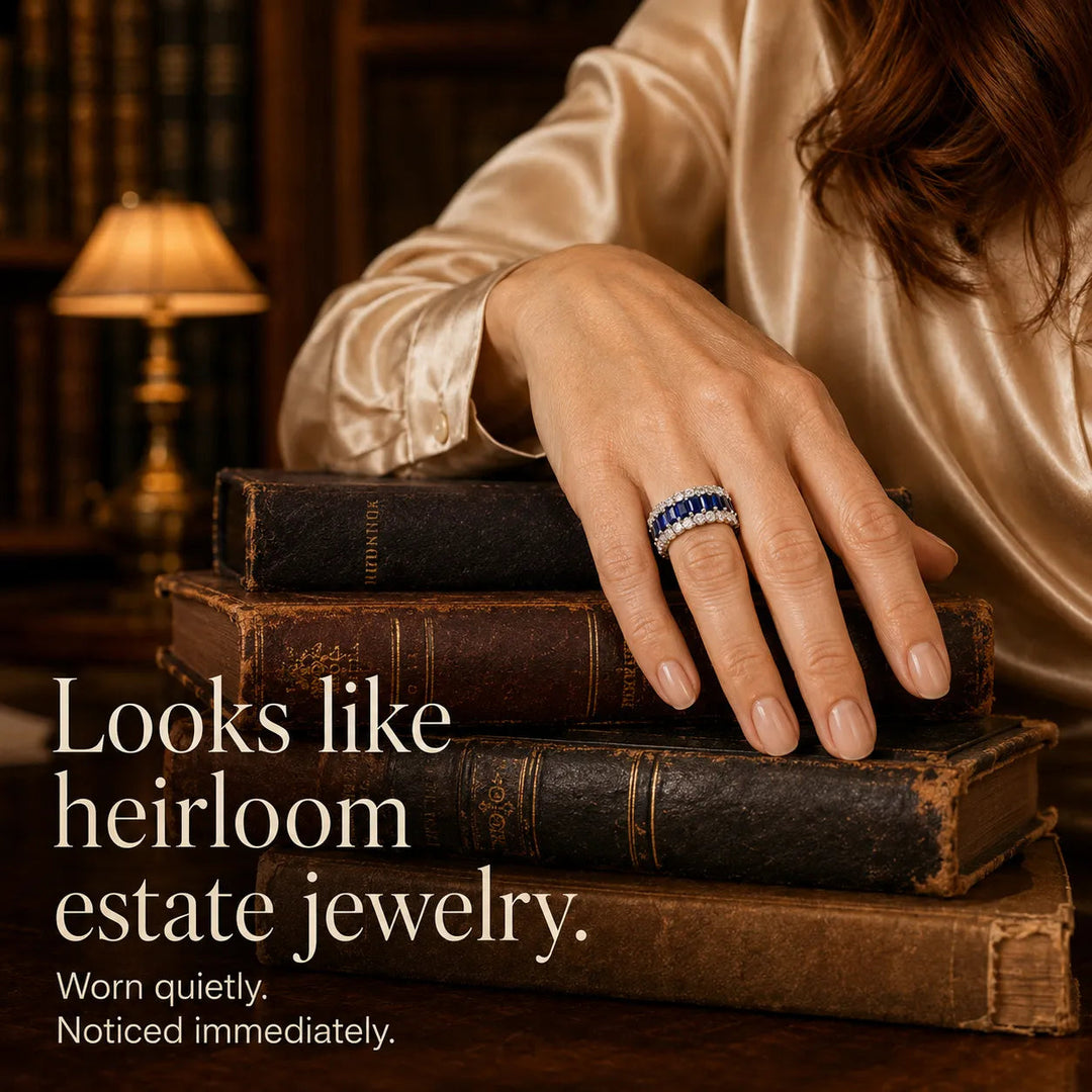 Solenne – Triple-Row Sapphire Eternity Band Ring for Women