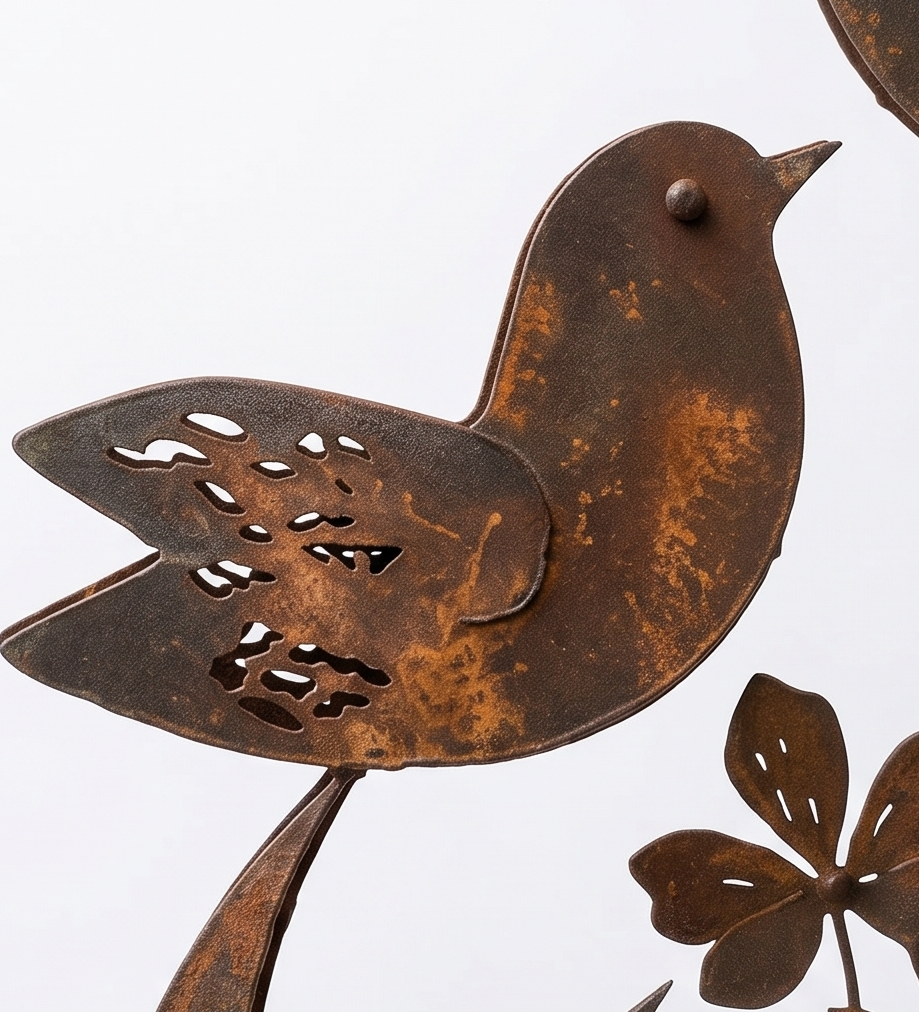 Lark & Iron™ – Rustic Bird & Wildflower Garden Stake