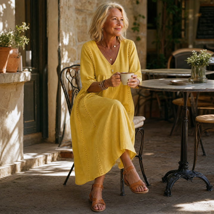 Virella™ – Relaxed Midi Dress with Pockets
