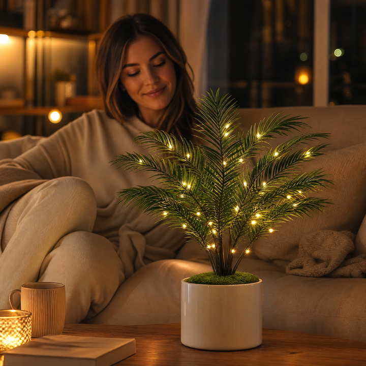 Palmora™ – Areca Palm LED Lamp with Pot