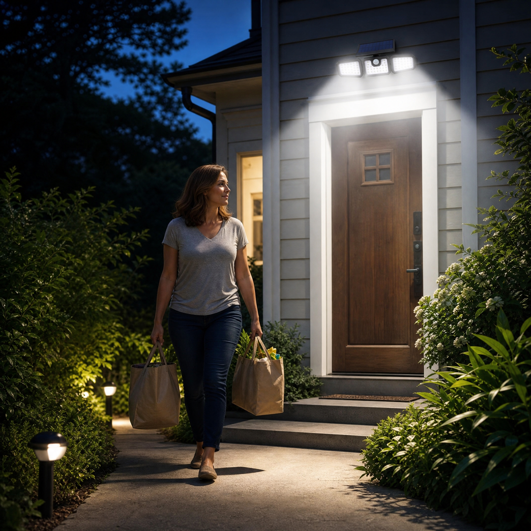 Northwall™ – 3-Head Solar Wall Light with Motion Sensor