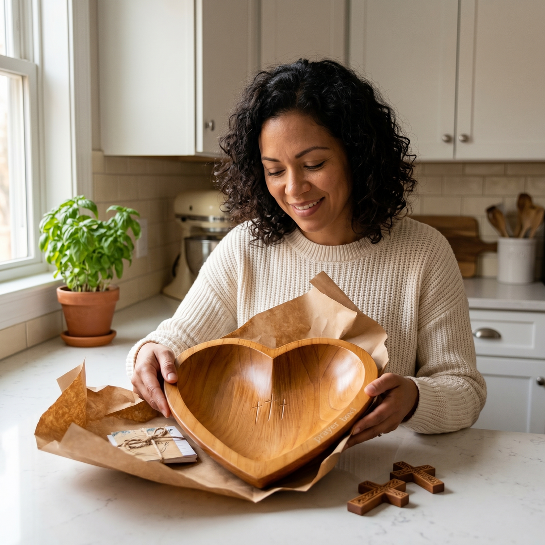 Soluna™ – Heart-Shaped Prayer Bowl with 24 Blessing Cards