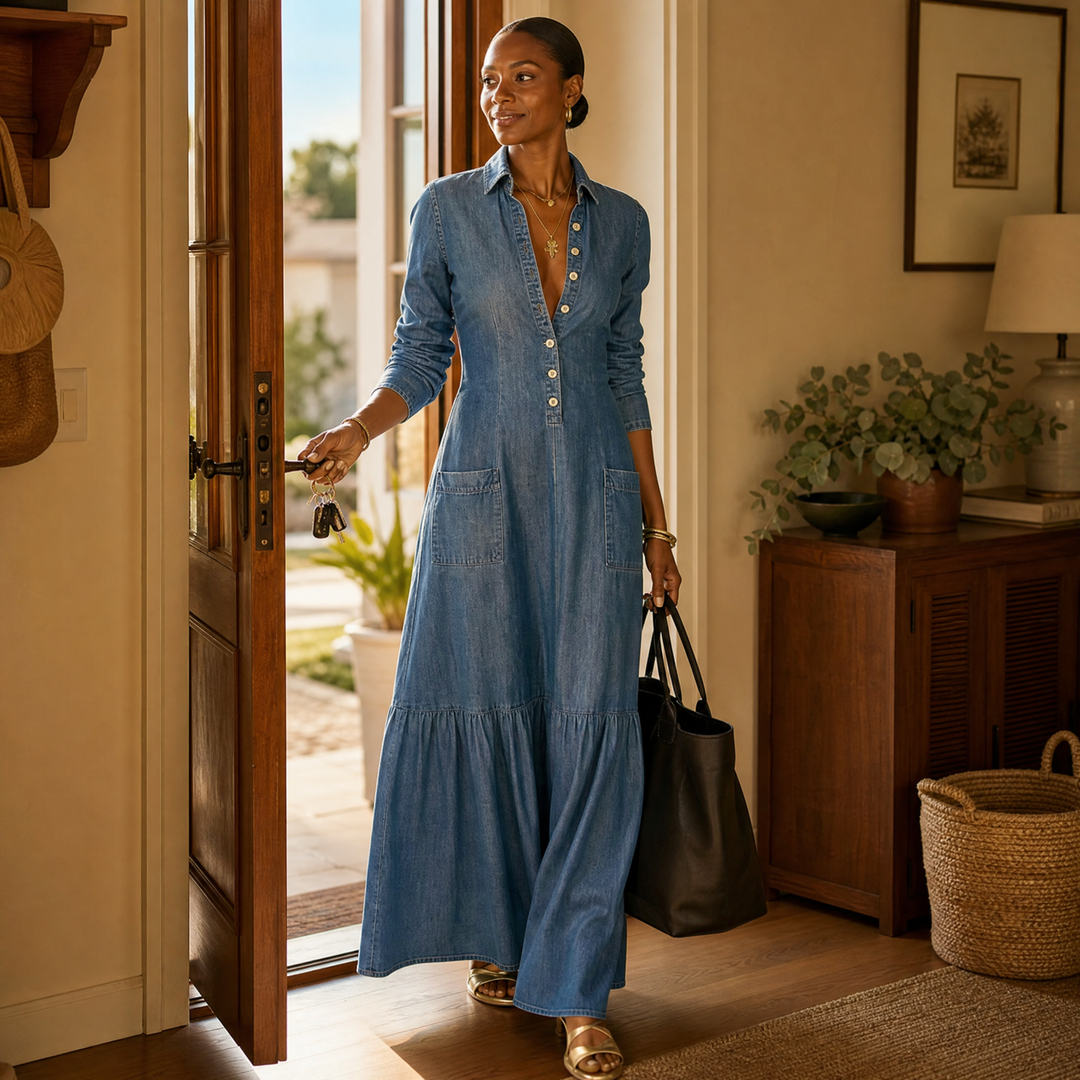Mavira™ Soft-Touch Maxi Dress with Tiered Ruffle Hem