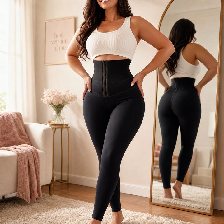 Cinchley™ – High-Waist Corset Leggings with Adjustable Cinch