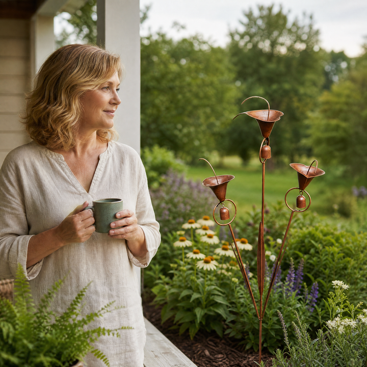 Lyralea™ – Calla Lily Garden Stake with Bell Chimes